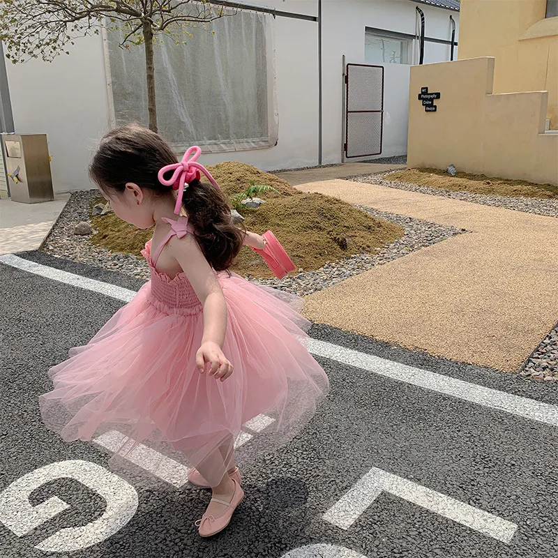 Children's Sleeveless Mesh Dress Summer 2025 New Girls' Princess Dress Summer Children's Dress Suspender Baby