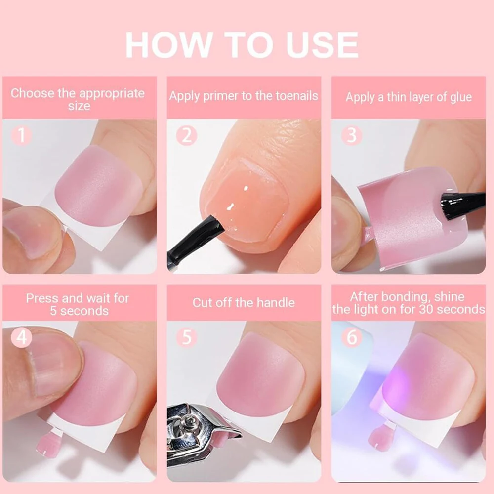 150pcs French Square Press-On Toenails Matte Nude French Soft Gel Toe Nail Tips 15 Sizes Full Cover Pre-Designed Fake Toenails view 6