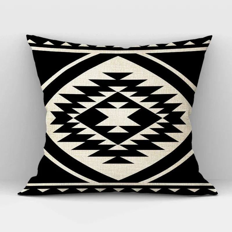 Nordic Style Cushion Cover Bear Bird Geometric Pillow Case Decoration Black and White Leaves Throw Pillowcase