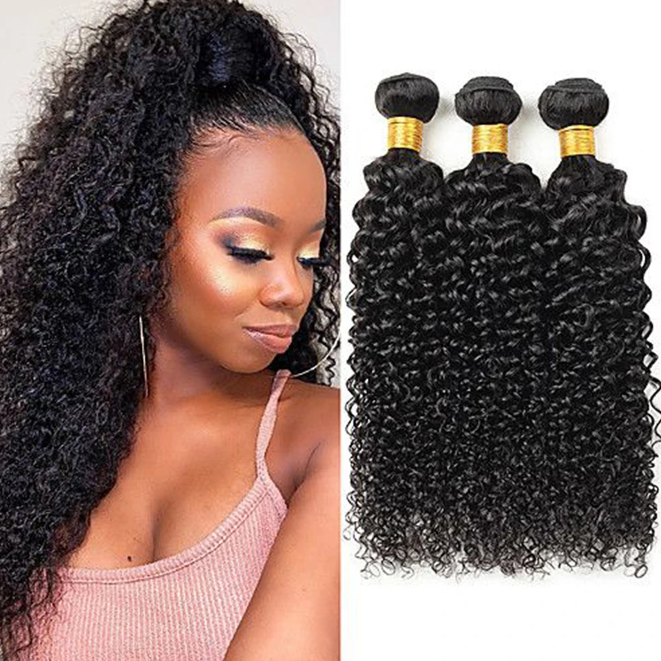 Brazilian Jerry Culry Human Hair Bundles 1/3/4 Pieces Kinky Curly Natural Hair Extensions Woman Wet And Wavy Human Hair Bundles