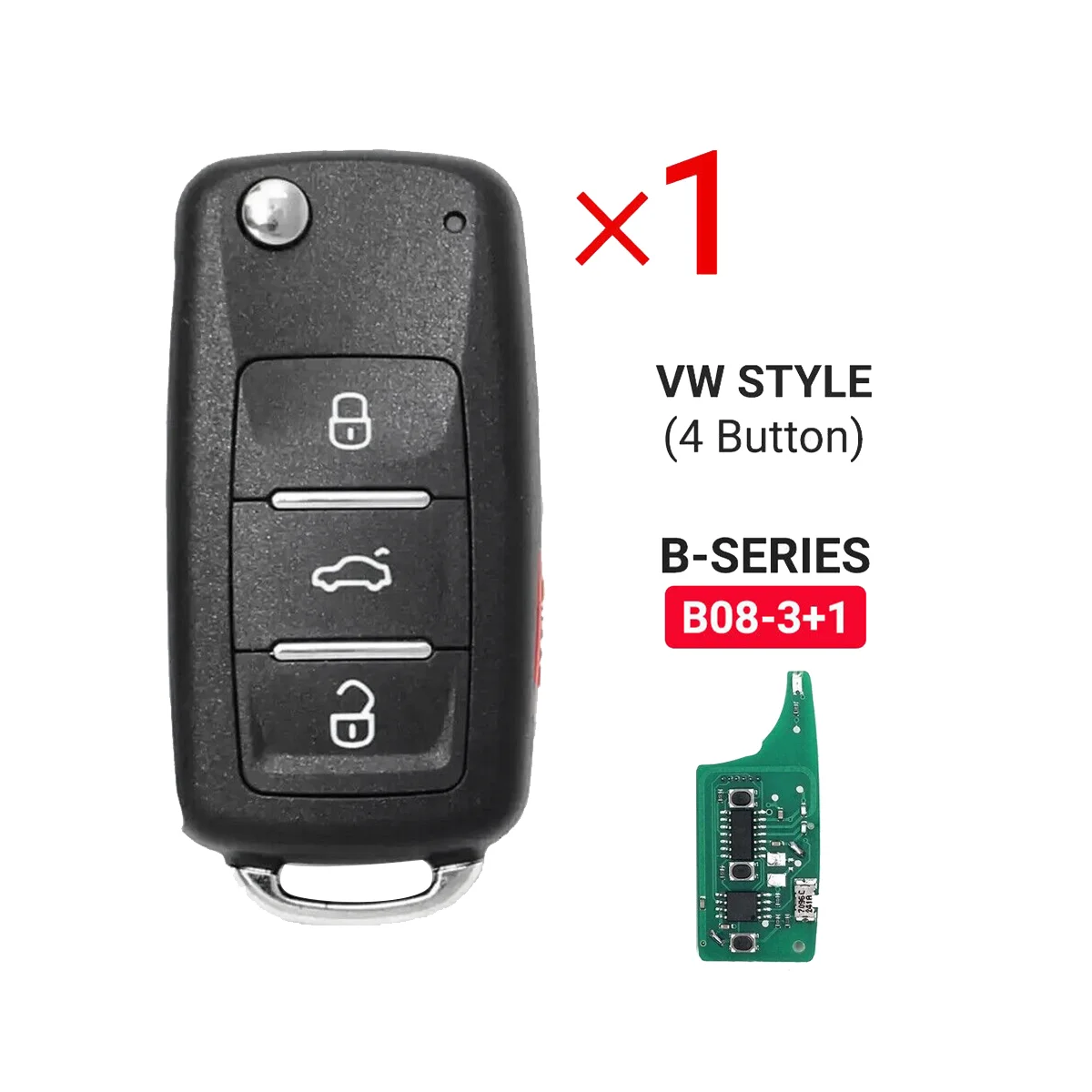 KEYDIY B08-3+1 KD Remote Control Car Key Universal 4 Button for VW Style for KD900/KD-X2 KD MINI/ URG200 Programmer