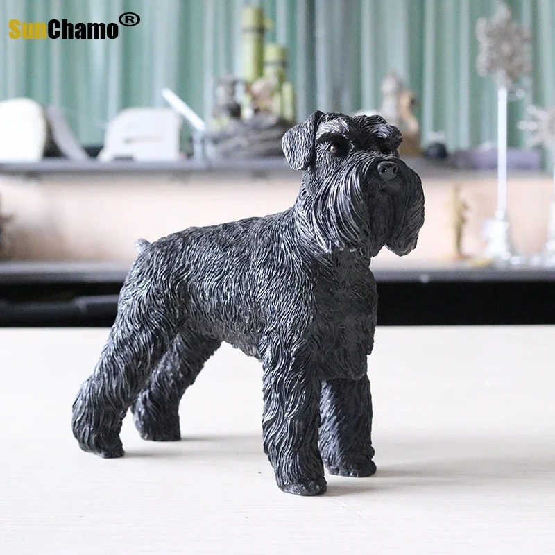 Fashion Decoration Crafts German Schnauzer Articles Murals Accessories Dog Models Figurines Miniatures Home Decore