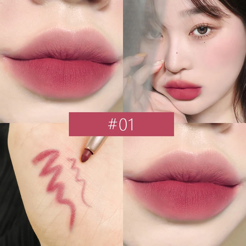 Retractable Waterproof Lip Liner Lipstick High Pigmented Creamy Color Slim Twist Up Smudge Proof Formula Long Lasting Makeup