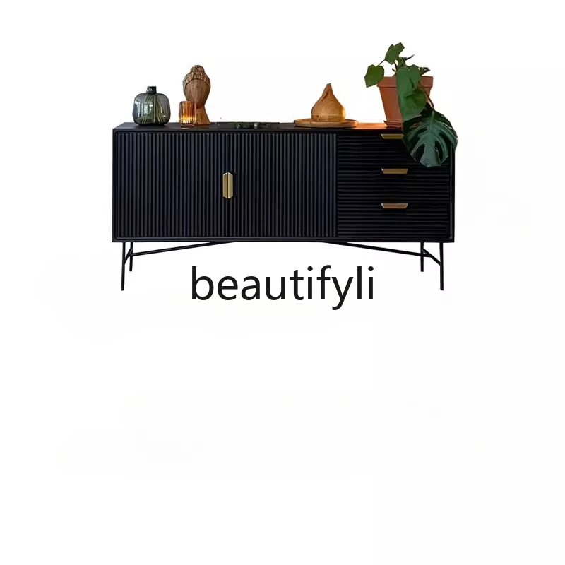 

American light luxury door cabinet modern simple dining side cabinet living room door storage solid wood decorative cabinet