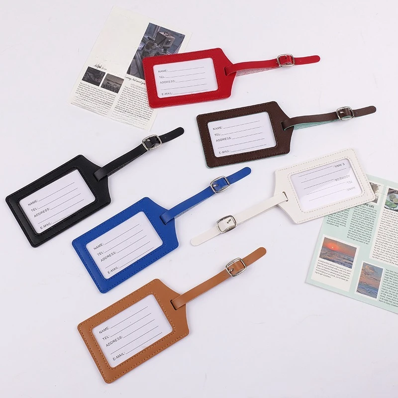 جديد بو الجلود الأمتعة علامة حقيبة عنوان التسمية معرف كليب إكسسوارات السفر للأعمال #3