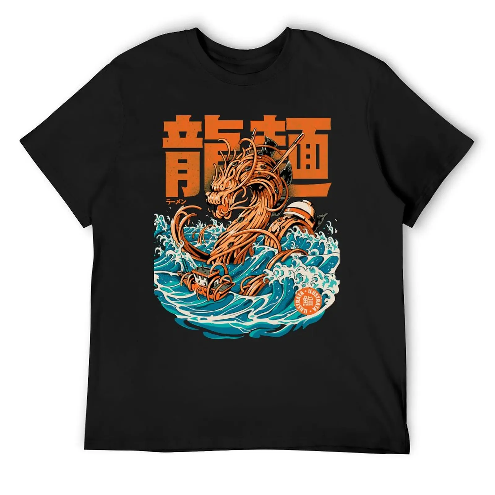 Black Great Ramen Dragon off Kanagawa T-Shirt blacks luxury t-shirt Blouse Men's t shirts