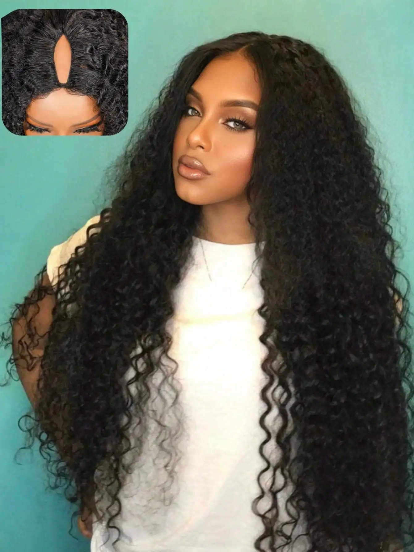 

Put On And Go Deep Wave V Part Wig Human Hair No Glue No Sew In None Lace Front 250 Density Upgrade U Part Curly Glueless Wigs For Women Beginners Friendly Clip In Real Human Hair Natural Color