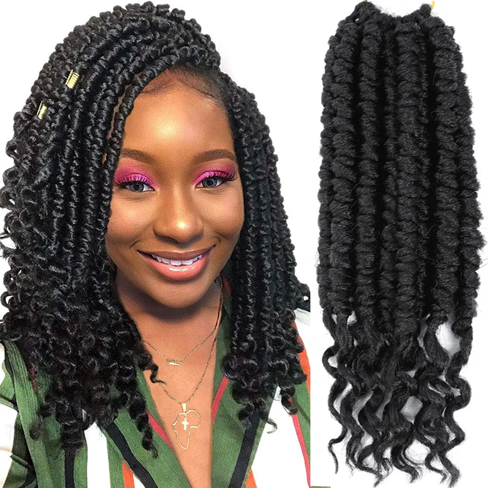 

Soft Passion Twist Crochet Hair 12 Inch Pre-twisted Passion Twist Hair Short Black 1B 27 30 Curly Crochet Hair Braids For Women
