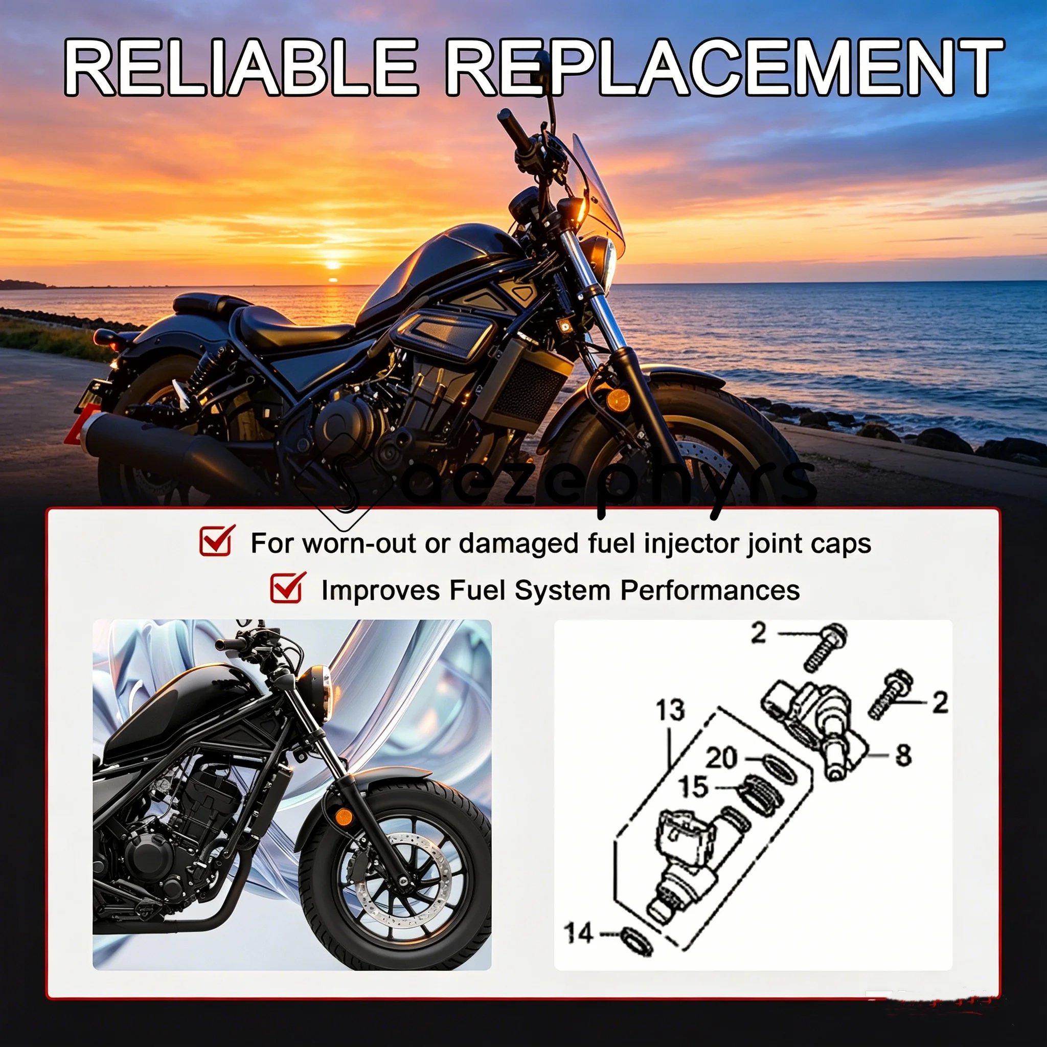 Motorcycle ABS Fuel Injector Joint Cap Replace OEM 16422-HP5-602 For Honda TRX420 TRX500 CBR250R CB300F CMX300 2007-2024