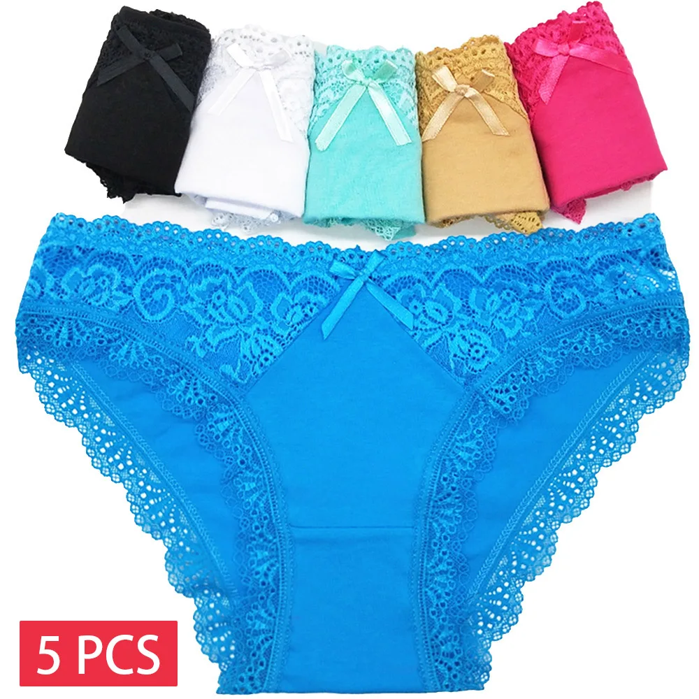 Cotton Briefs Lady 5 PCS/SET Lace Panty Underpants Seamless Panties For Women Lingerie