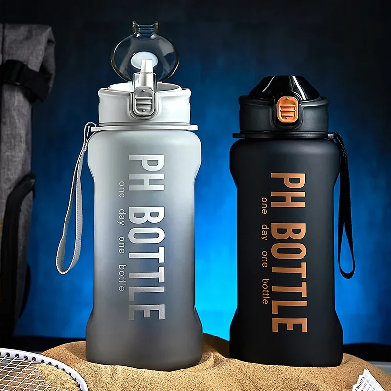 

2200ml Large Capacity Water Bottles With Straw Gym Fitness Drinking Bottle Outdoor Camping Cycling Hiking Sports Shaker Bottles