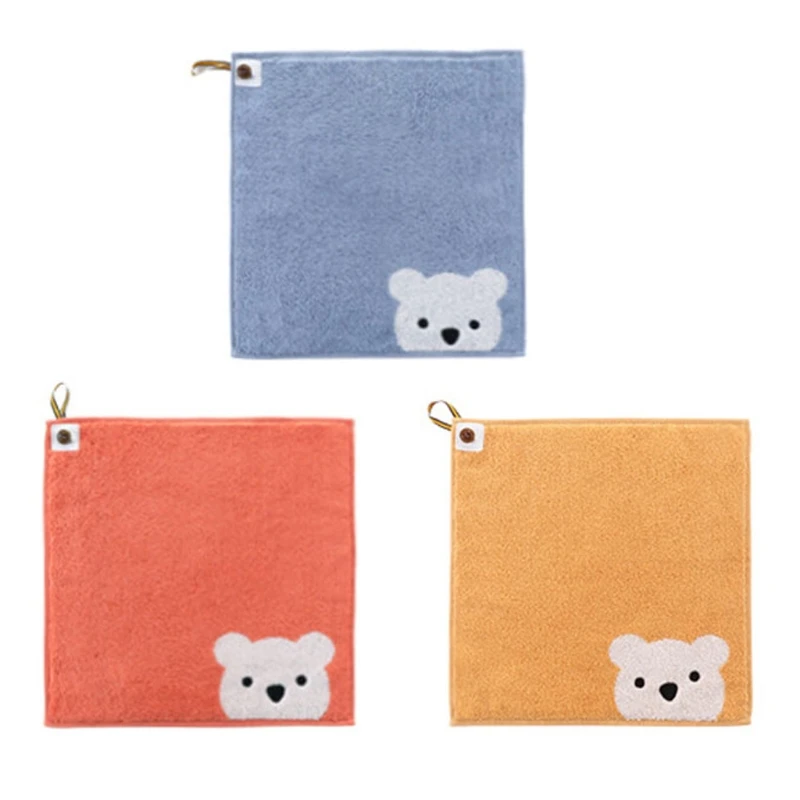 Y1UB Baby Burp Cloths Cartoon Bear Cotton Washcloths Handkerchief Scarf Saliva Wipes