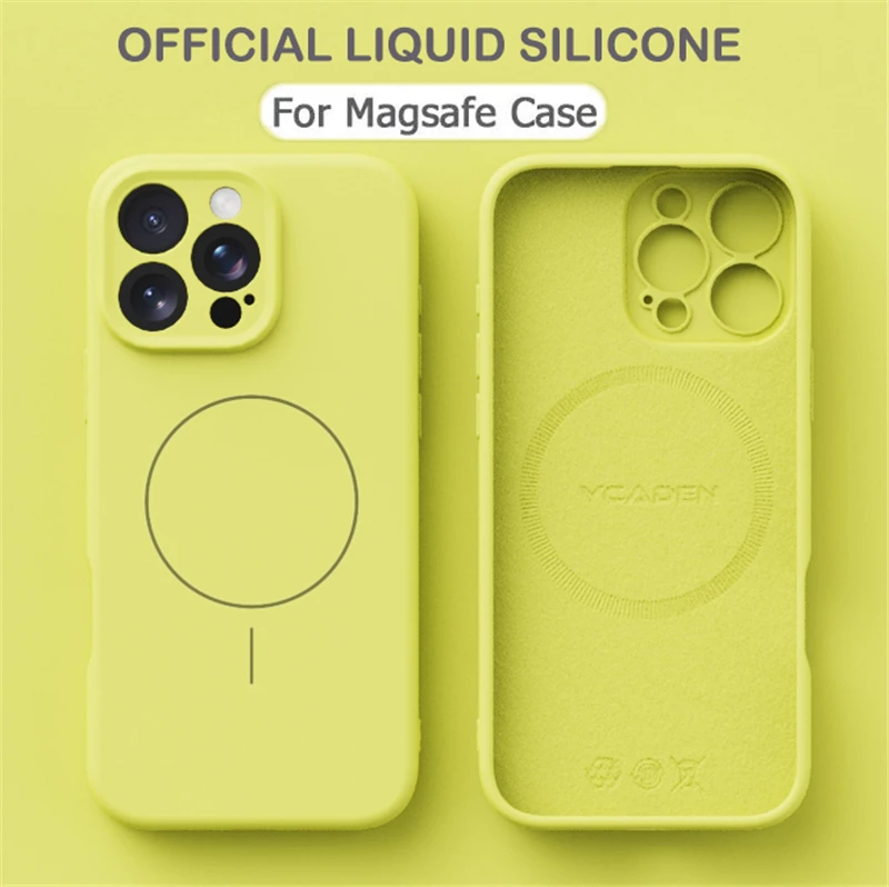 Magnetic Liquid Soft Silicone For Magsafe Case For iPhone 17 Air 16E 17E 16 Plus 15 14 13 12 11 Pro X XR XS Max Shockproof Cover