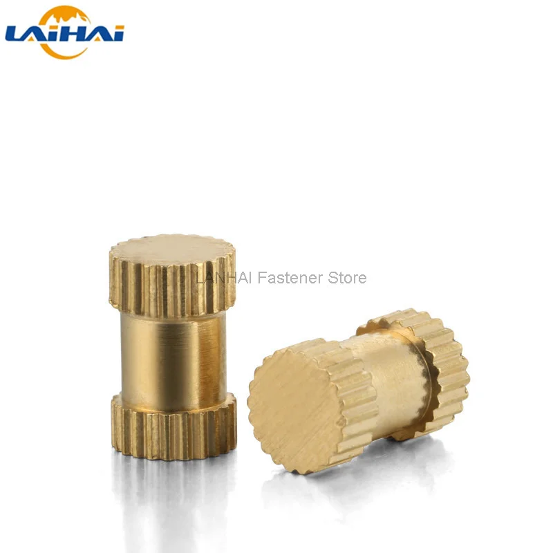 5/25X M3 M4 M5 M6 M8 Type B Solid Brass Copper Injection Molding Knurl Thread Insert Nut Embedded Nutsert Single Pass Blind Hole