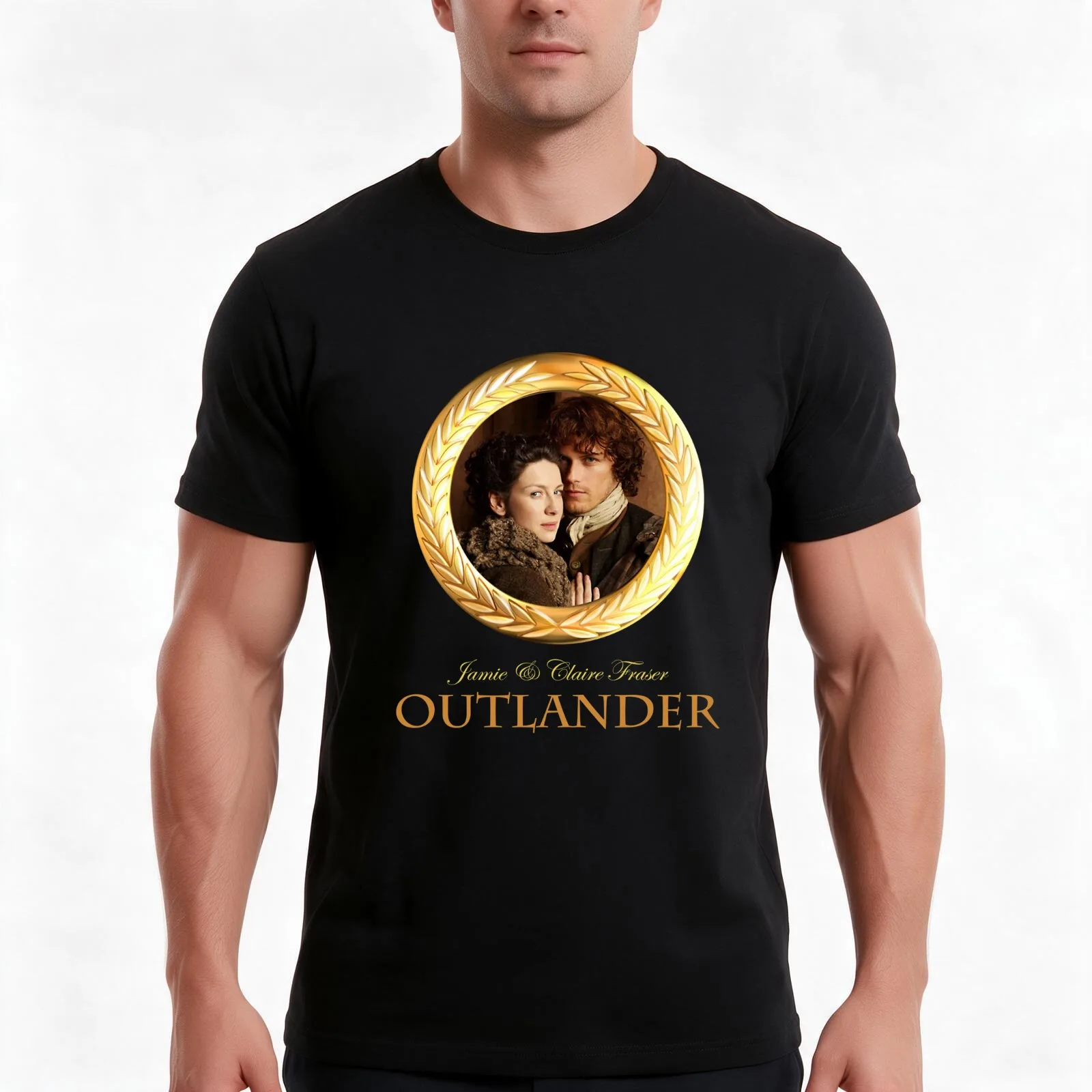 Jamie & Claire Fraser Outlander T-Shirt Summer Casual Cotton Tee Oversized Streetwear Tops Vintage Graphic Print 100% Cotton