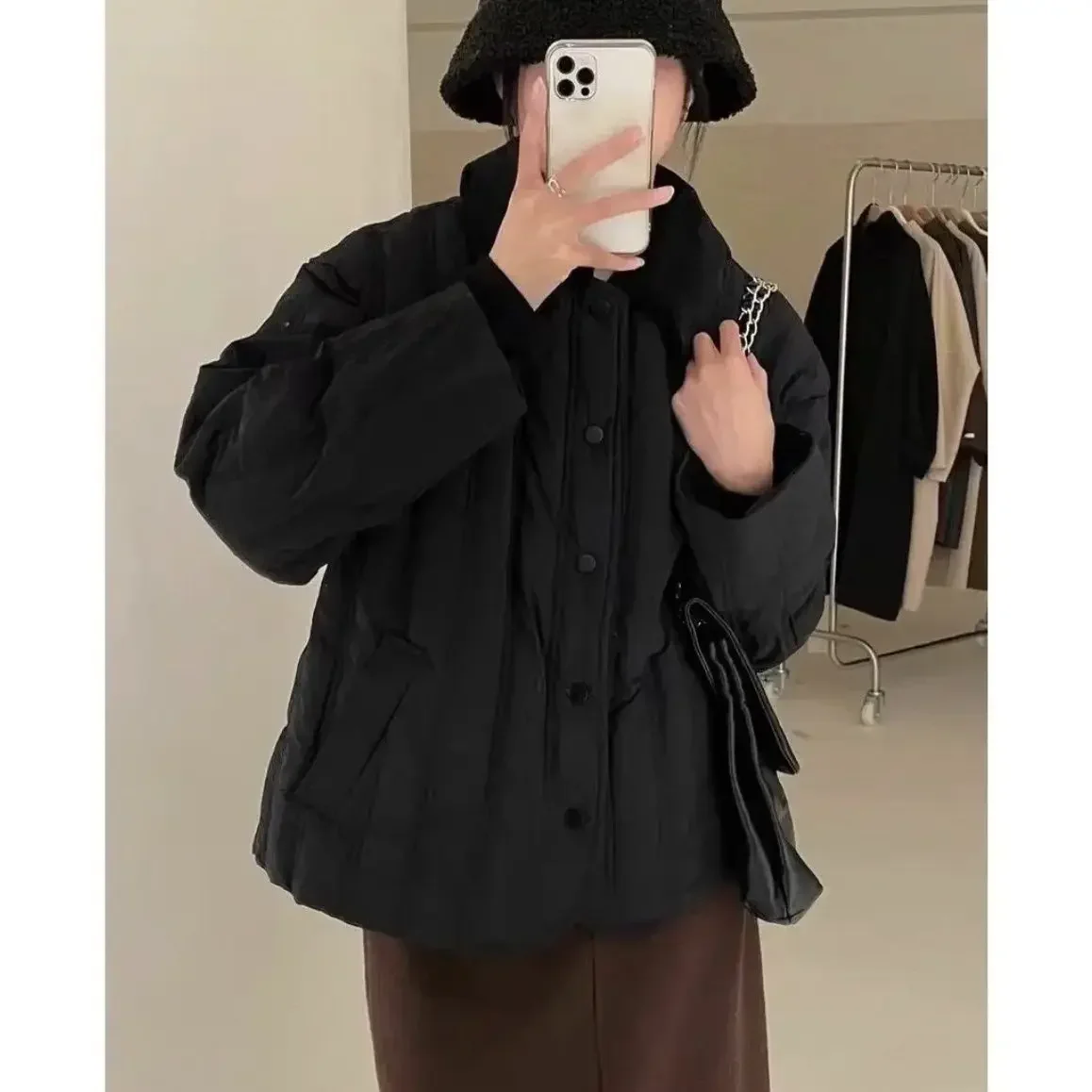 

Autumn and Winter New Women's Down Cotton Jacket Loose Commuting College Style Jacket