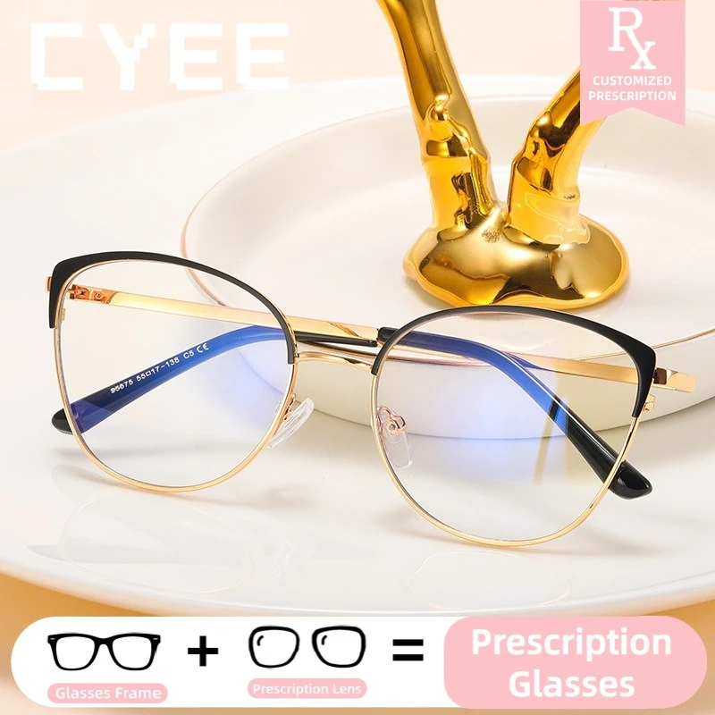 

CYEE Personalized Frame Vision Blue Light Blocking Eyewear Photochromic Myopia Women Customization Prescription Optical Glasses