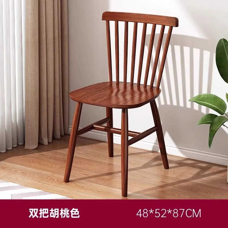 All solid wood dining table black walnut color household desk small apartment