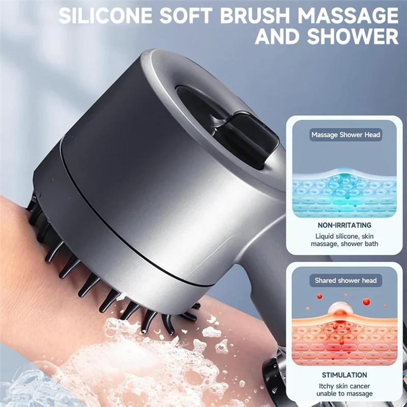 

Душевая насадка высокого давления ABZS Drops, насадка для душа с фильтром и 60-дюймовым шлангом, насадка для душа 4 распыления с фильтром для воды