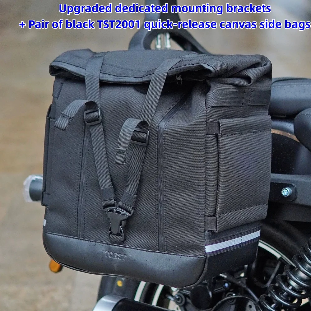 Accessories for Benda Chinchilla 350: Rear rack, crash bars/engine guards, folding backrest, waterproof side bags, and tail bags