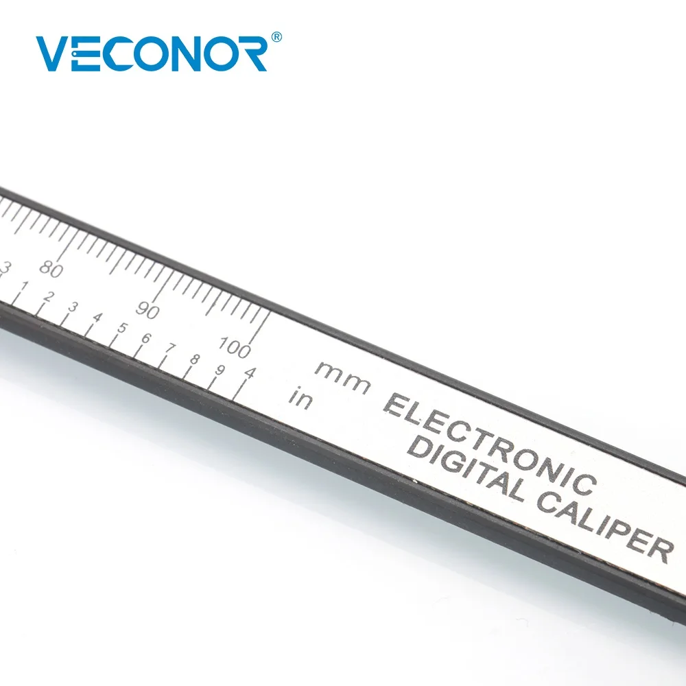 Mini medidor de calibre vernier digital, micrômetro digital com tela lcd de 100mm e 4 polegadas, ferramenta eletrônica de fibra de carbono