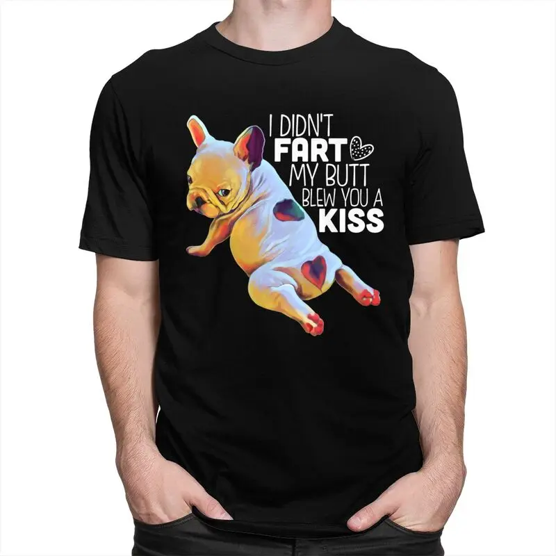 Custom Funny Frenchie Puppy French Bulldog T Shirt Men Pure Cotton T-shirt Casual Tees Fashion Tshirts