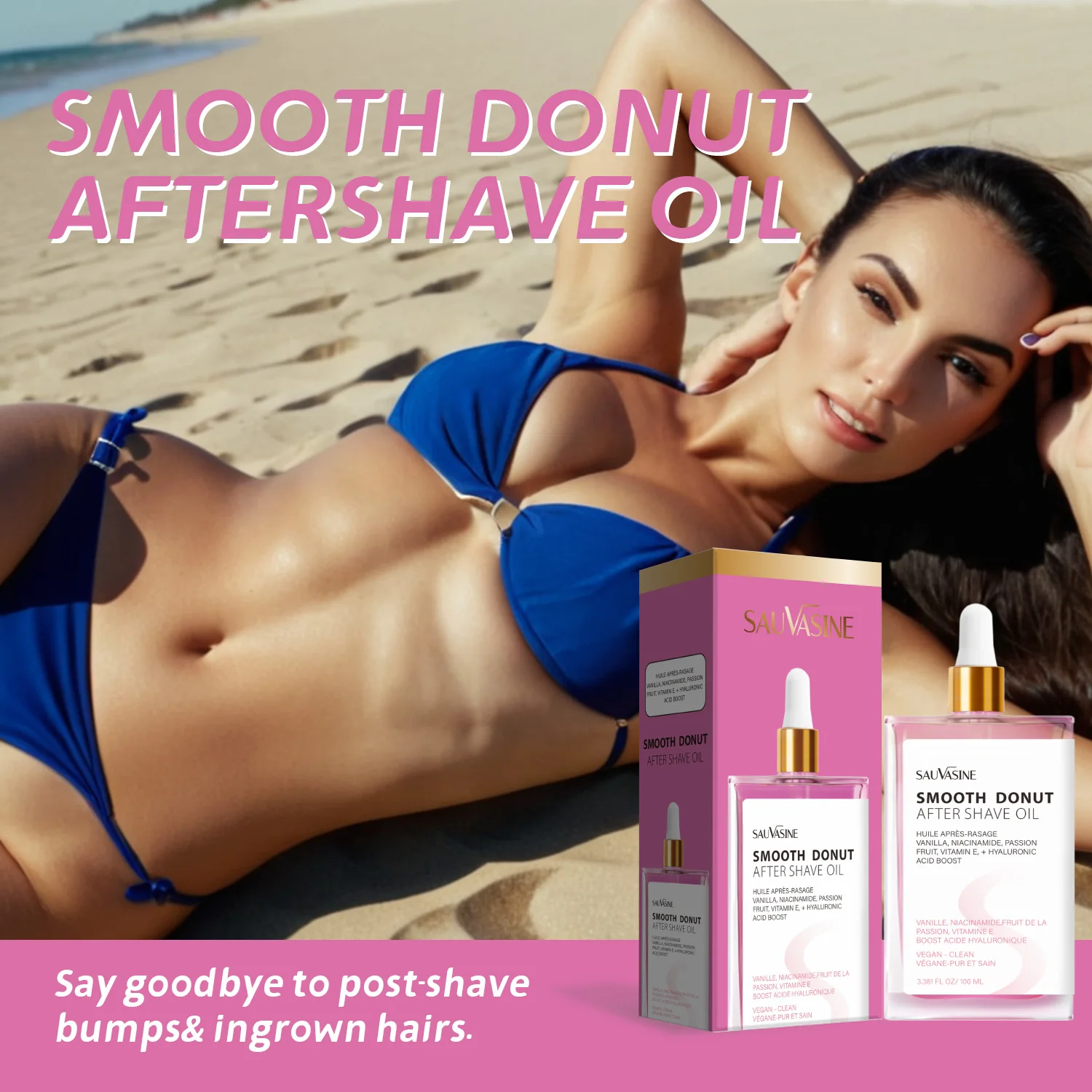 100ML After Shave Oil for Women Smooth Skin Fast Absorption Strawberry After Shave Oil Ingrown Hair Skin Oil for All Skin Type