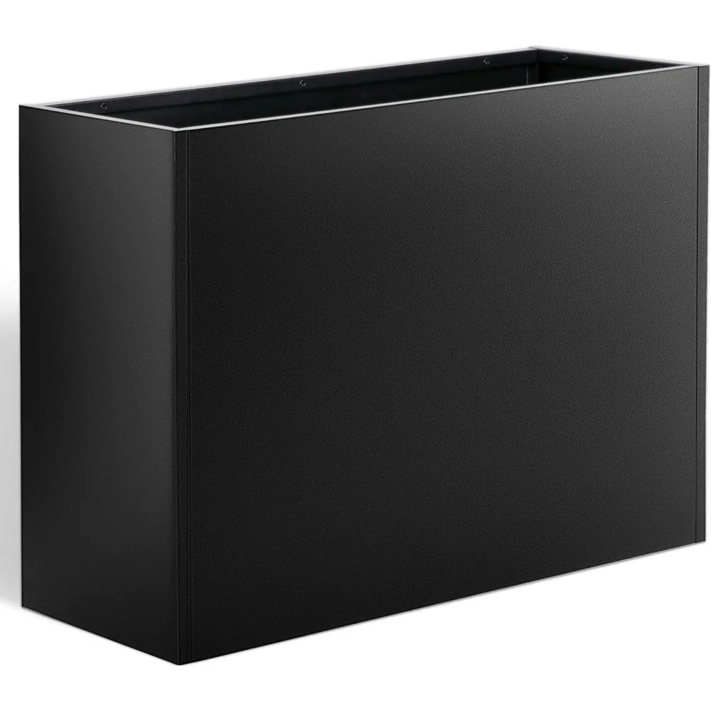 

Metal Planter Box 36” x 12” x 26”, Heavy Duty Tall Black Planter with Removable Insert Shelf for Porch, Garden, Patio, Yard