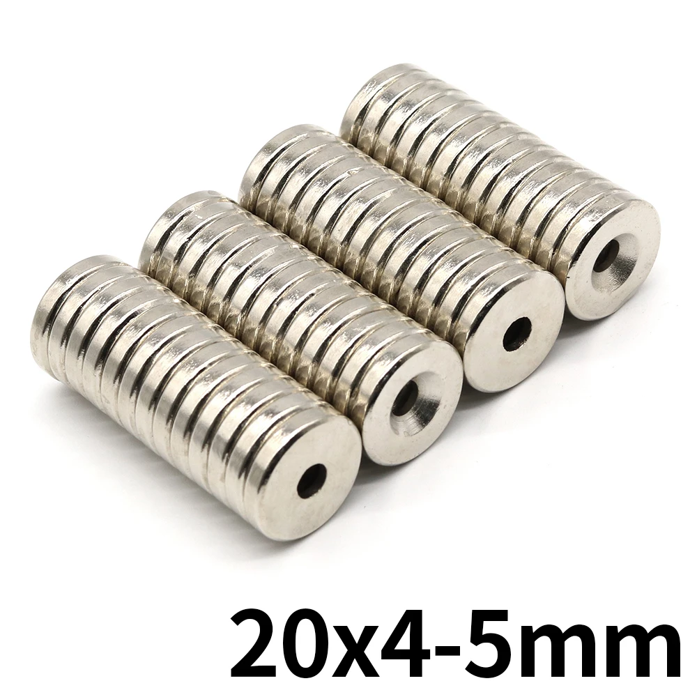 20x4-5mm Round Super Strong Neodymium Magnet with holes N35 