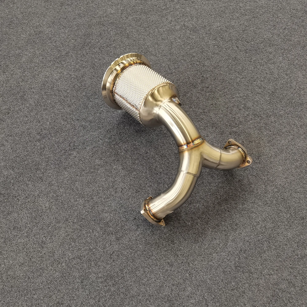 Stainless Steel Surface Exhaust Downpipes for S4 S5 B9 3.0T with Heat Shield