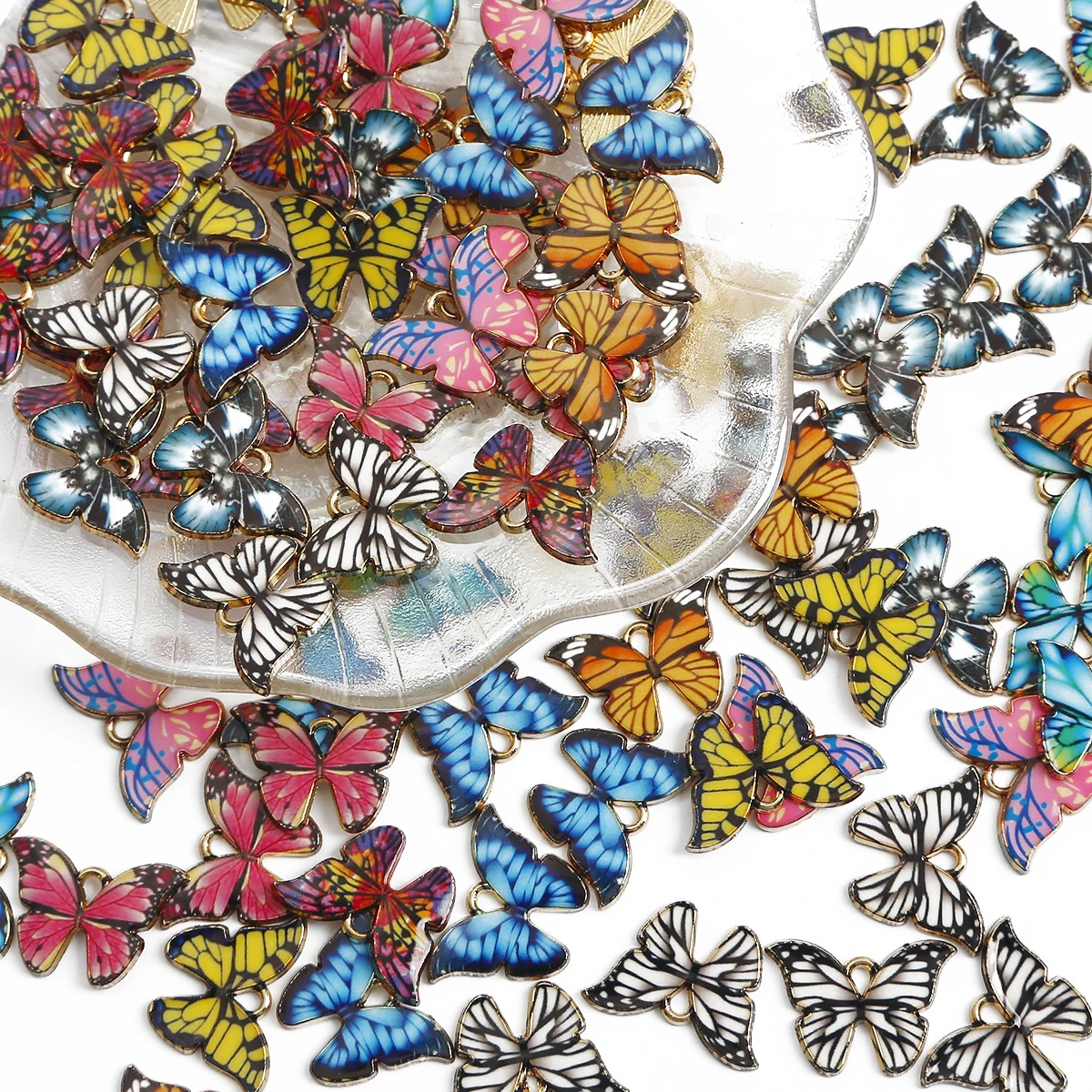 

4PCS Alloy Charms Beads KC Gold Colorful Butterfly Charms Pendant Enamel for Jewelry Making Earrings Necklace DIY Accessories