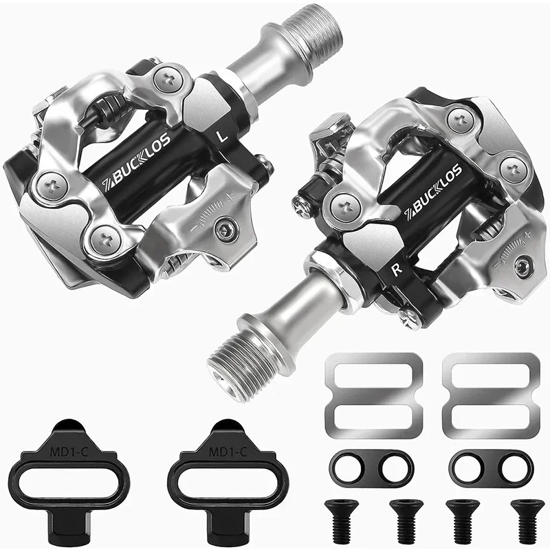 

BUCKLOS for SPD MTB Pedal Bike Clipless Pedal Aluminum Alloy Self-locking Mountain Bike Pedals for SHIMANO M8100 M9100 M8020