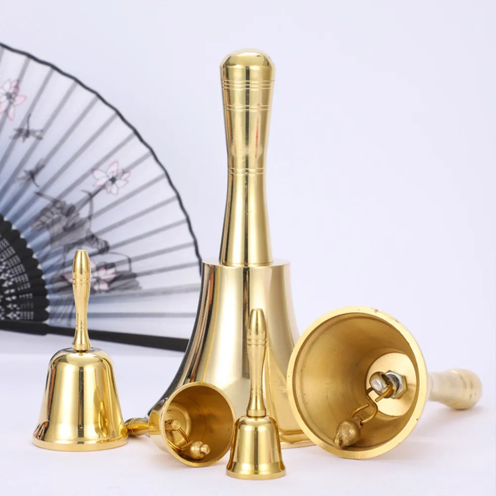 Vintage Brass Restaurant Call Bell Classic Handheld Service Bell for Christmas Party Bar Desktop Decoration Bells