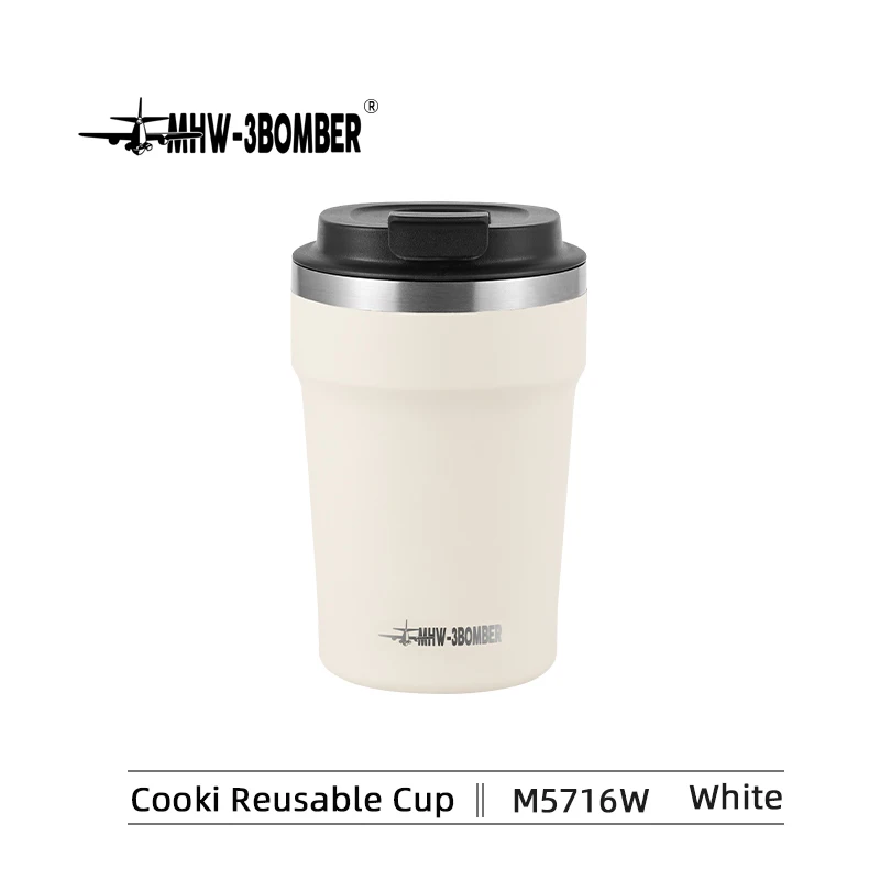 MHW-3BOMBER 360 ml Kaffeetassen, tragbarer Auto-Reisebecher mit auslaufsicherem Deckel, Thermobecher, doppelwandiger Wasserbecher, Wohnaccessoires