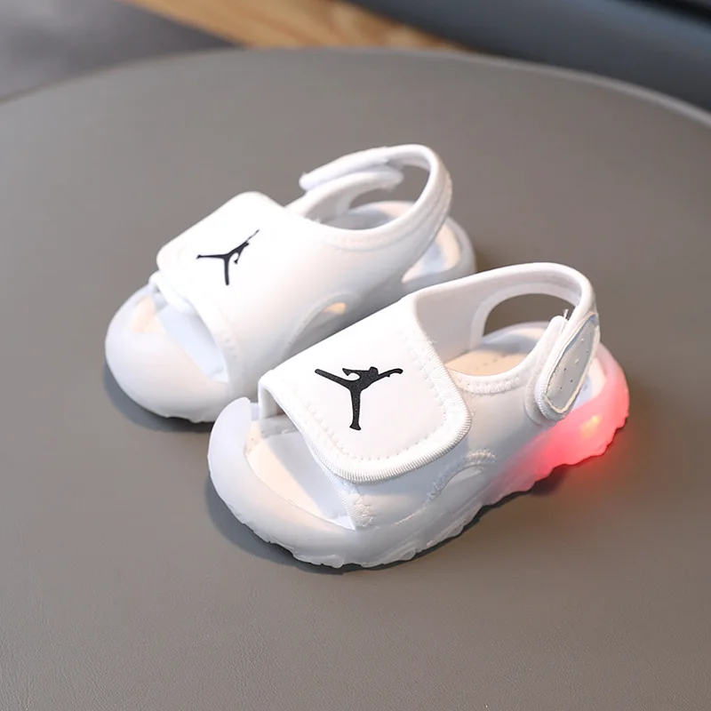 Children Kids Sport Sandals Baby Light Led Casual Slippers Boys Girls Lightweight Non Slip leather Running Beach Sandals 15-25