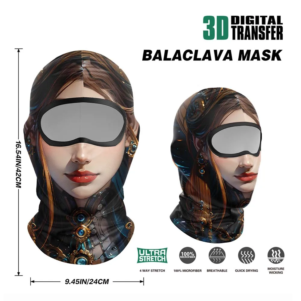 Balaclava Neue 3D-Menschen-Gesichtsmaske für Outdoor-Radfahren, atmungsaktiv, schnelltrocknend, UV-Sonnenschutz und staubdicht, Eisseide Vollgesichtsmaske – Detail 9