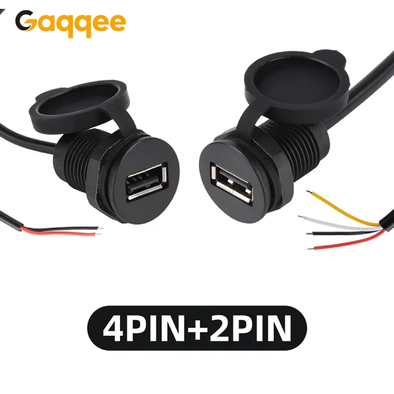

2026 New 2/4Pin USB Female Connector with Locking External Threads USB 2.0 Power Port IPX5 Waterproof Charging Connectors