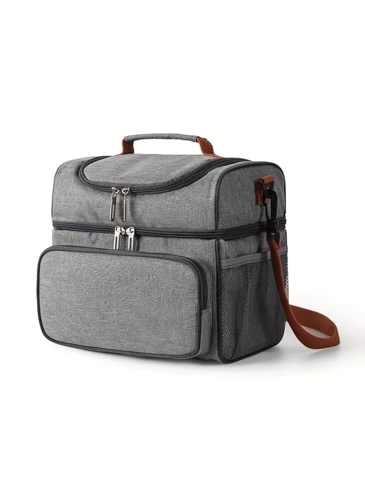 Large Double Layer Insulation Bento Insulated Lunch Bag Picnic Cooler Ice Pack Waterproof Food Organizer Thermal Lunchbox Bags