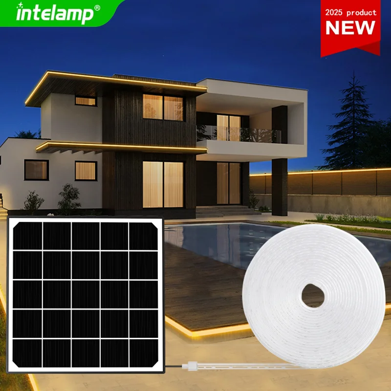 

IP67 Waterproof Solar Led Strip Light DC 24V 80LEDs/m 10M High Density Dimmable Adhensive Tape Outdoor Garden Courtyard Decor