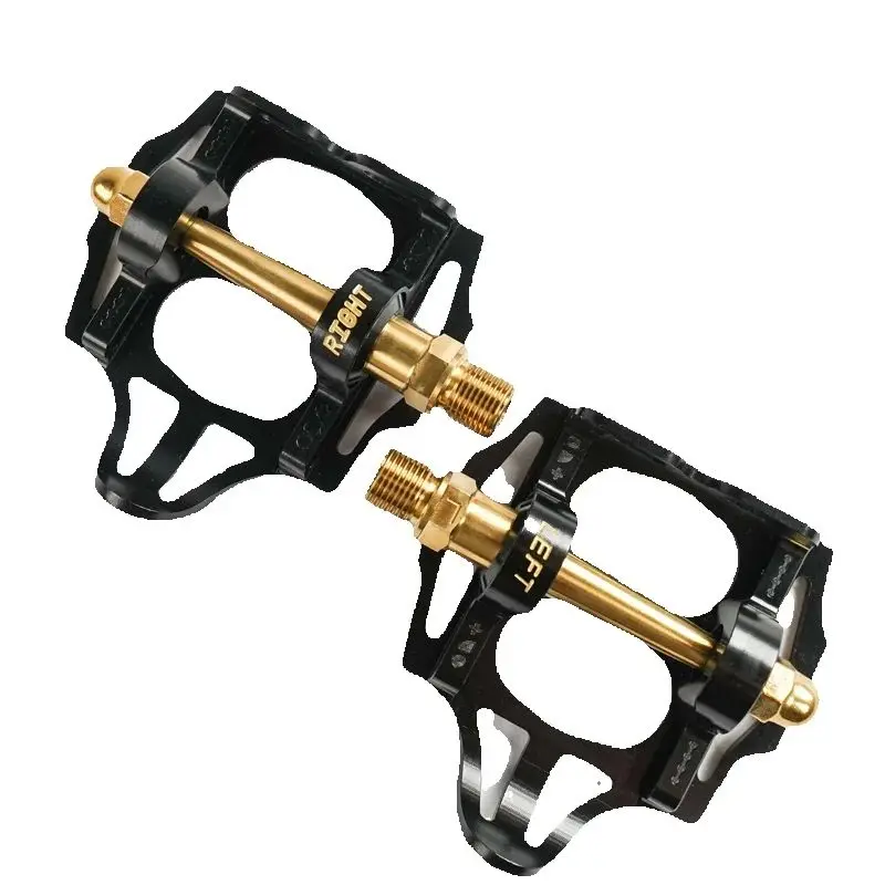 SILDES 2PCS Bicycle Pedals Ultralight CNC Aluminium Alloy Anti-Slip Fixed Gear Track Bearing Bike Pedal For Straps Belt Tape