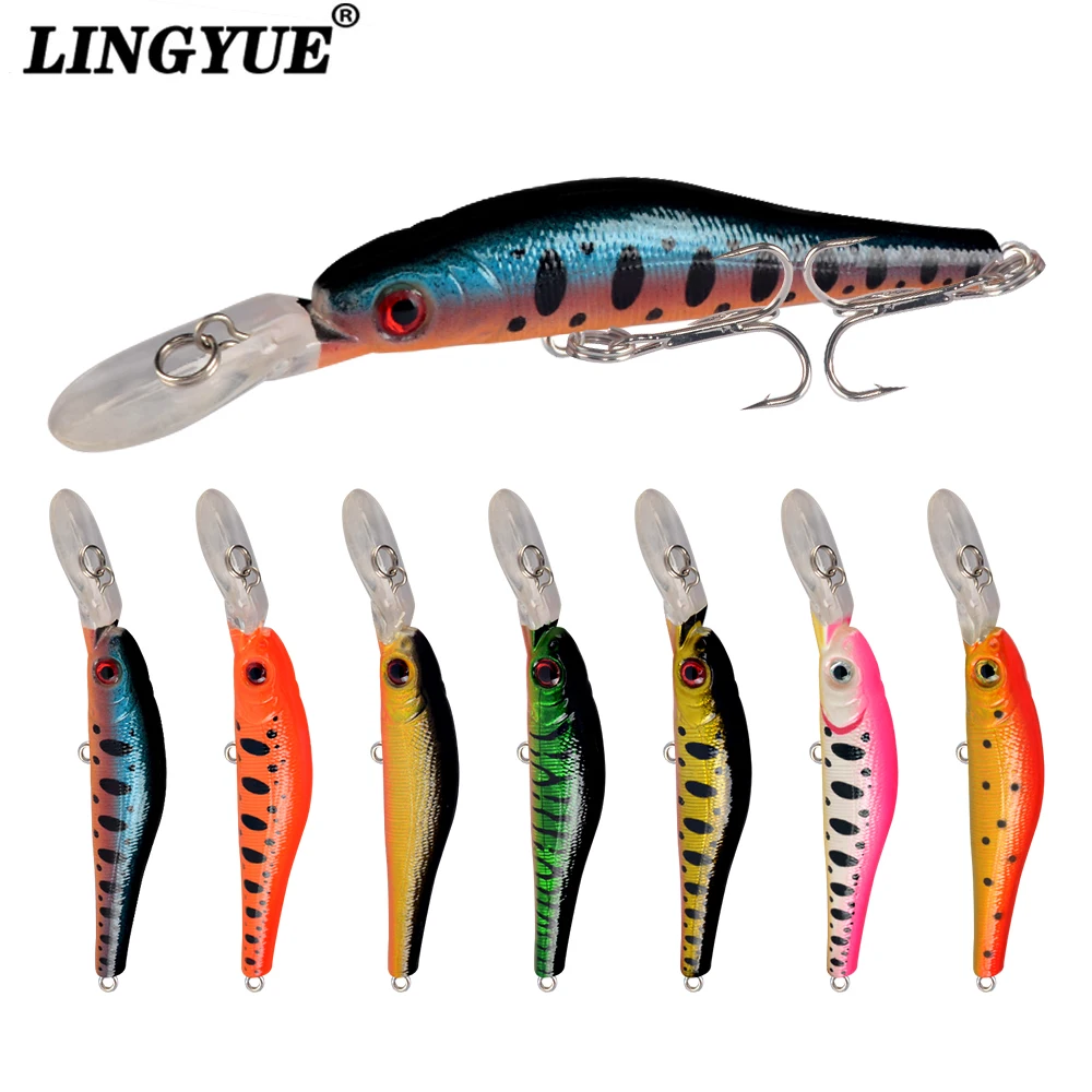 1pc Sinking Minnow Fishing Lure Deep Diving Hard Bait Treble Hooks for Freshwater Saltwater Predator Fish
