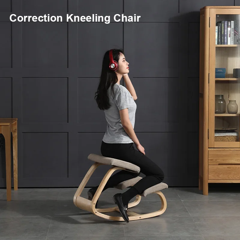 For Original Kneeling Chair Stool Ergonomic Correct Posture Computer Chair Anti-Myopia Chair Wooden Home Office