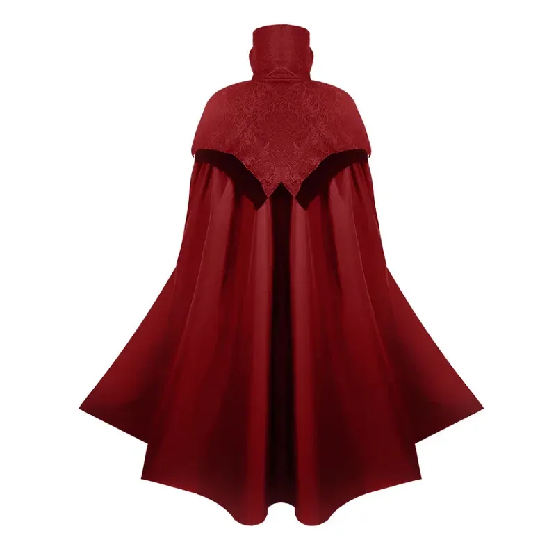 Mantello lungo gotico nobile da uomo con orlo grande, colletto alla coreana da vampiro, mantello Steampunk, cosplay, poncho medievale di Halloween