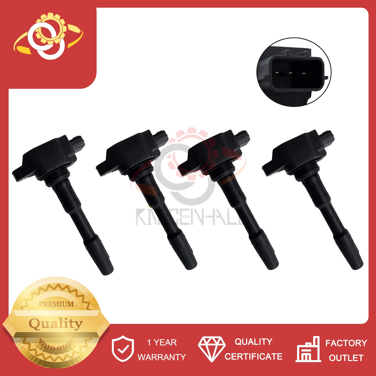 

4PCS New Ignition Coil Compatible With Smart fortwo 2016-2017 NISSAN MICRA V PULSAR 0040102131 22448 00Q0F 224332428R