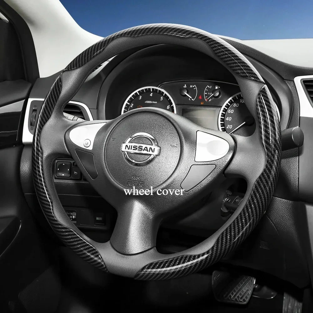 

Suitable for Nissan Carbon Fiber Texture Steering Wheel Coverfor Rogue X-Trail Kicks Qashqai Sentra Almera Versa