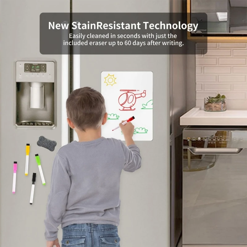 W89C Film pizarra pizarra pizarra con marcadores y borradores fáciles escribir para escuela