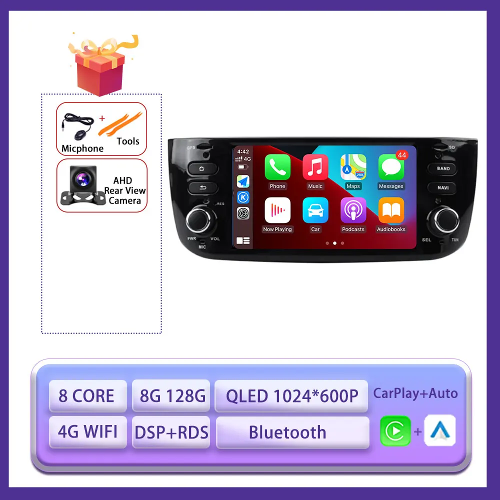 6.2 "Android 15 Auto Carplay Radio Voor Fiat Linea Punto EVO 2012-2015 Stereo Autoradio Multimedia Speler GPS Navi scherm Gereedschap