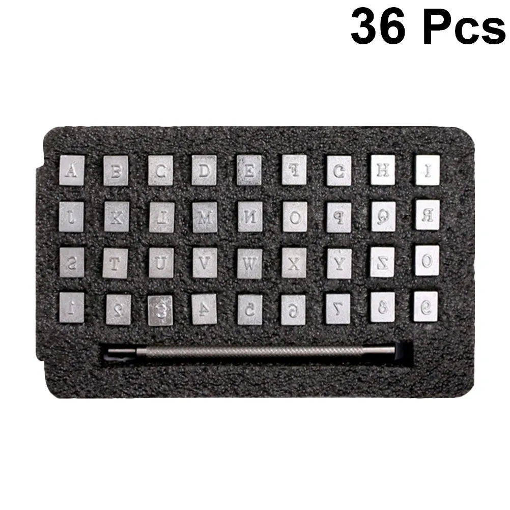 

36Pcs 4Mm Letters Numbers Punch Set Professional Carving Stamp Tool Hardened Carbon Steel for Logo Marking Id Name