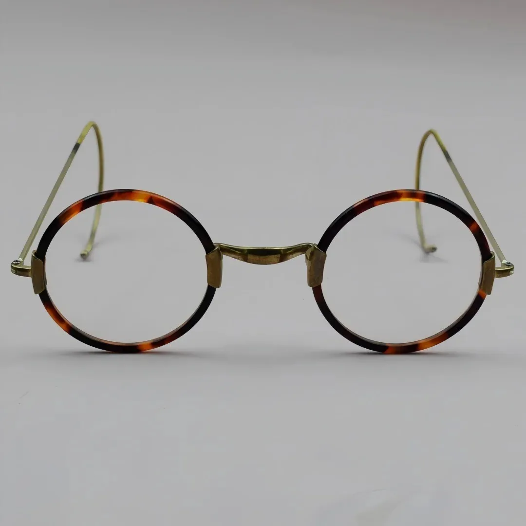 خلات سبائك خفيفة النظارات الإطار الرجال النساء الرجعية البيضاوي النظارات المستديرة موضة اليدوية إطارات النظارات #5