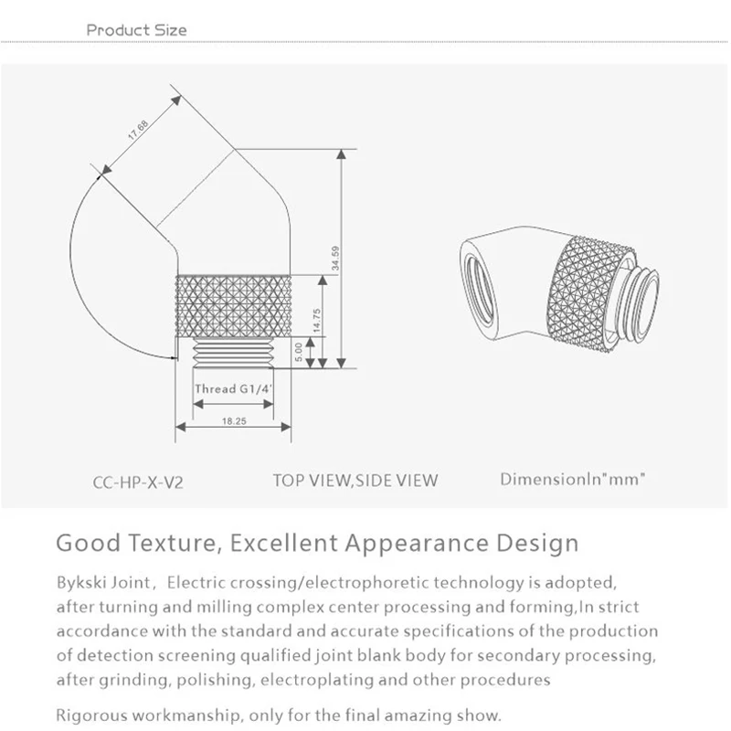 

Bykski 45 Degree Swivel Elbow Rotary Fitting Adapter Rotating G1/4'' Fitting 45 degrees Water Cooling Adaptors,B-RD45-X